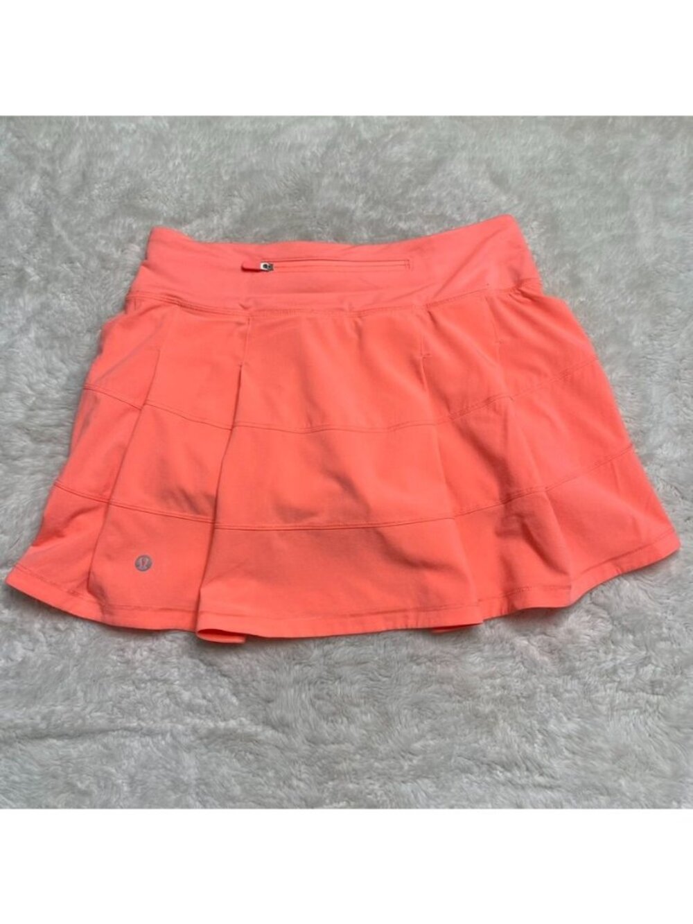 Lululemon Pace Rival Mid-Rise Tennis Skirt Coral Orange Neon Size 4